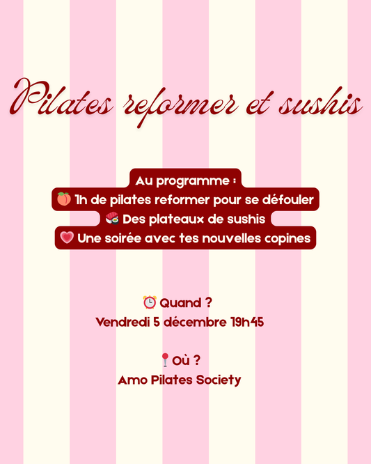 Pilates reformer & sushis 🍣